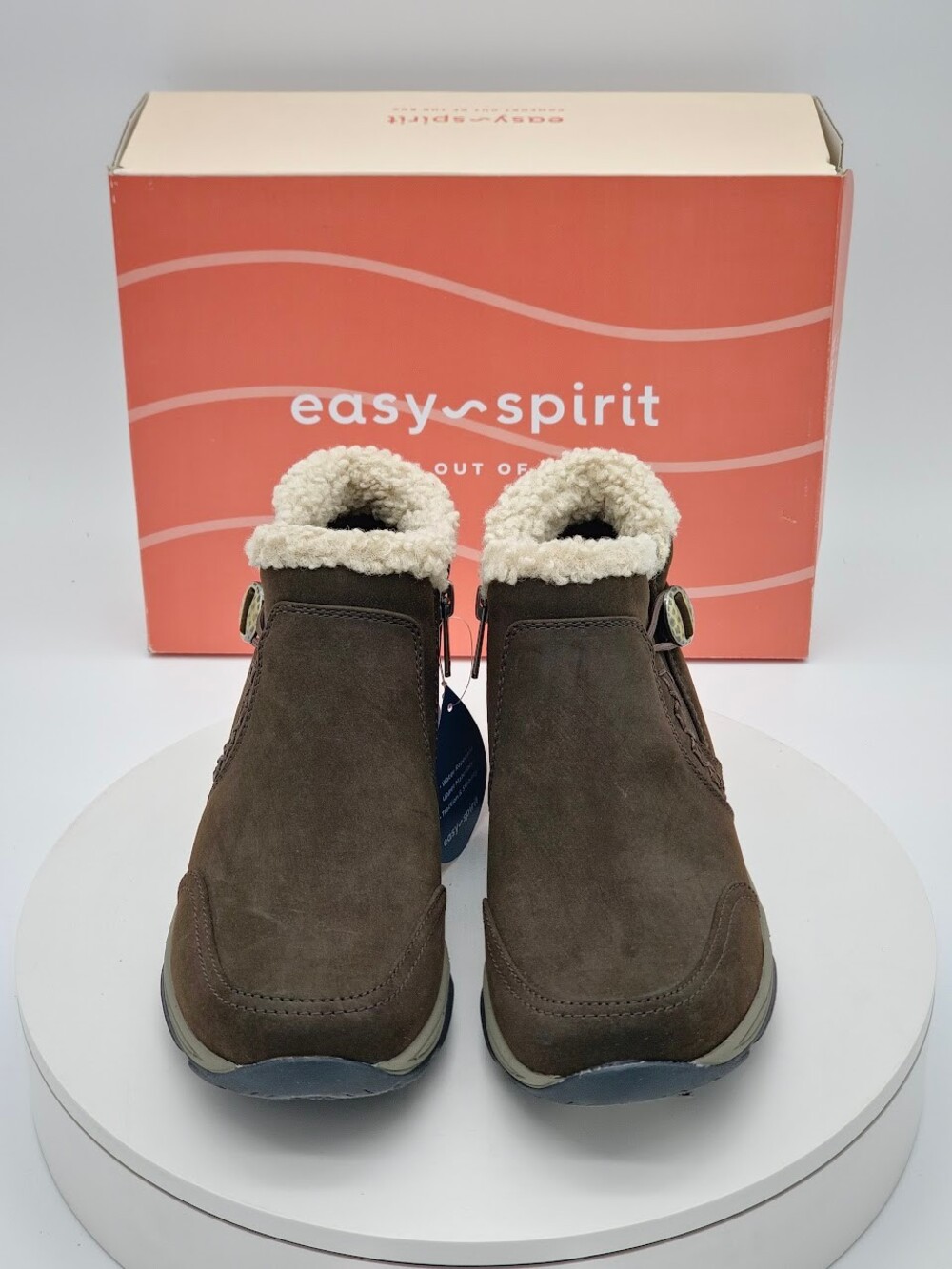 Easy Spirit Erique8 Dark Brown Faux Fur Ankle Boots Women’s Size 7.5 NEW - Picture 8 of 10